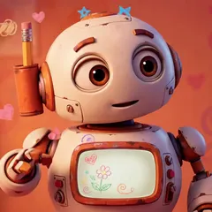 Doodle, the little E2 robot, waving hello
