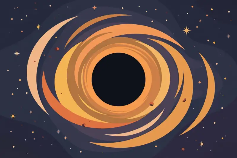 A black hole with a glowing ring of hot gas swirling around dark center