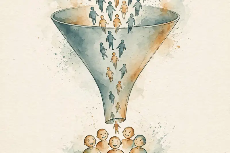 A customer pipeline funnel